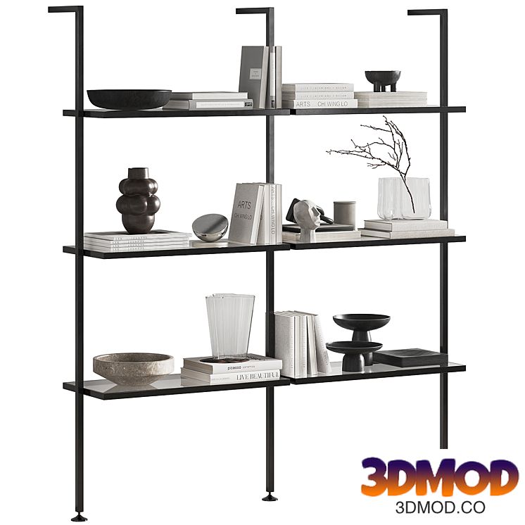Shelving unit with Zalf decor