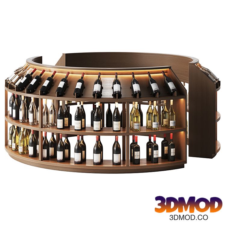 Rounded stand for a wine shop 2