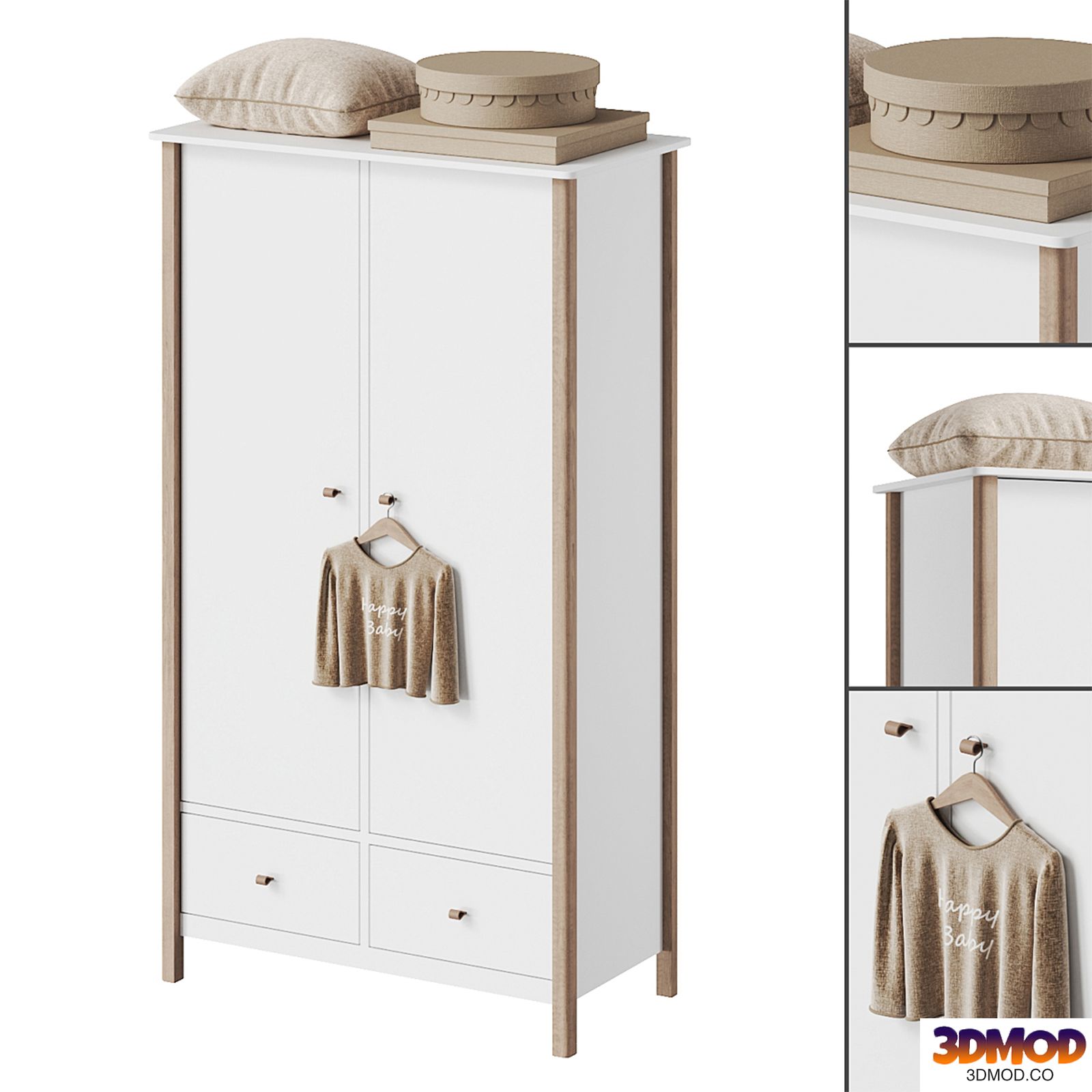 Wardrobe Ellipse Classic series 2-door for children's room