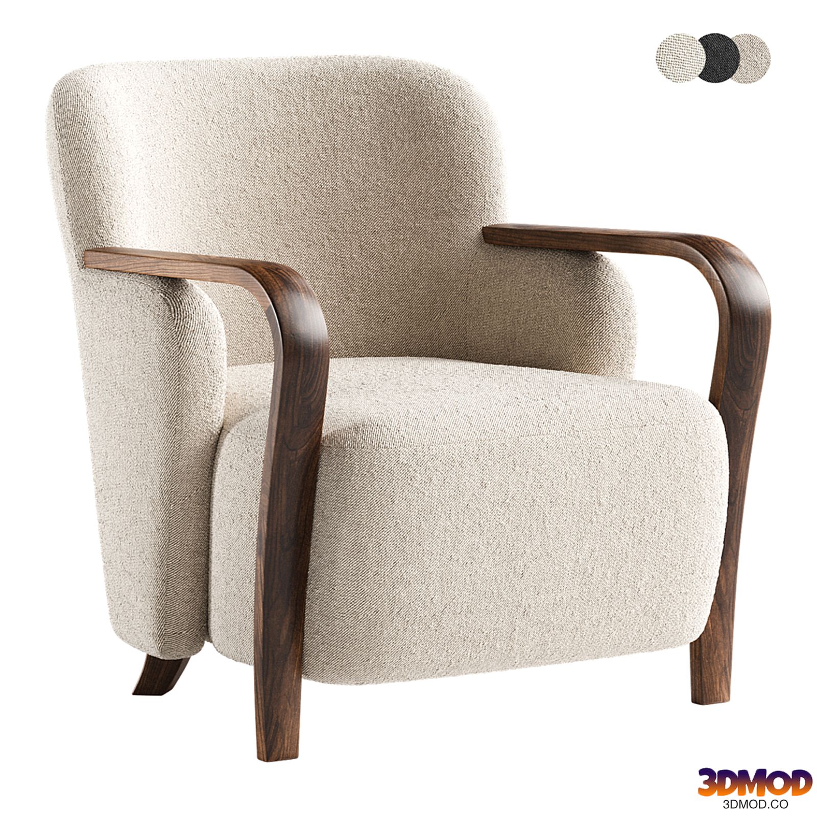 Ambie Walnut Wood Accent Chair by Jake Arnold