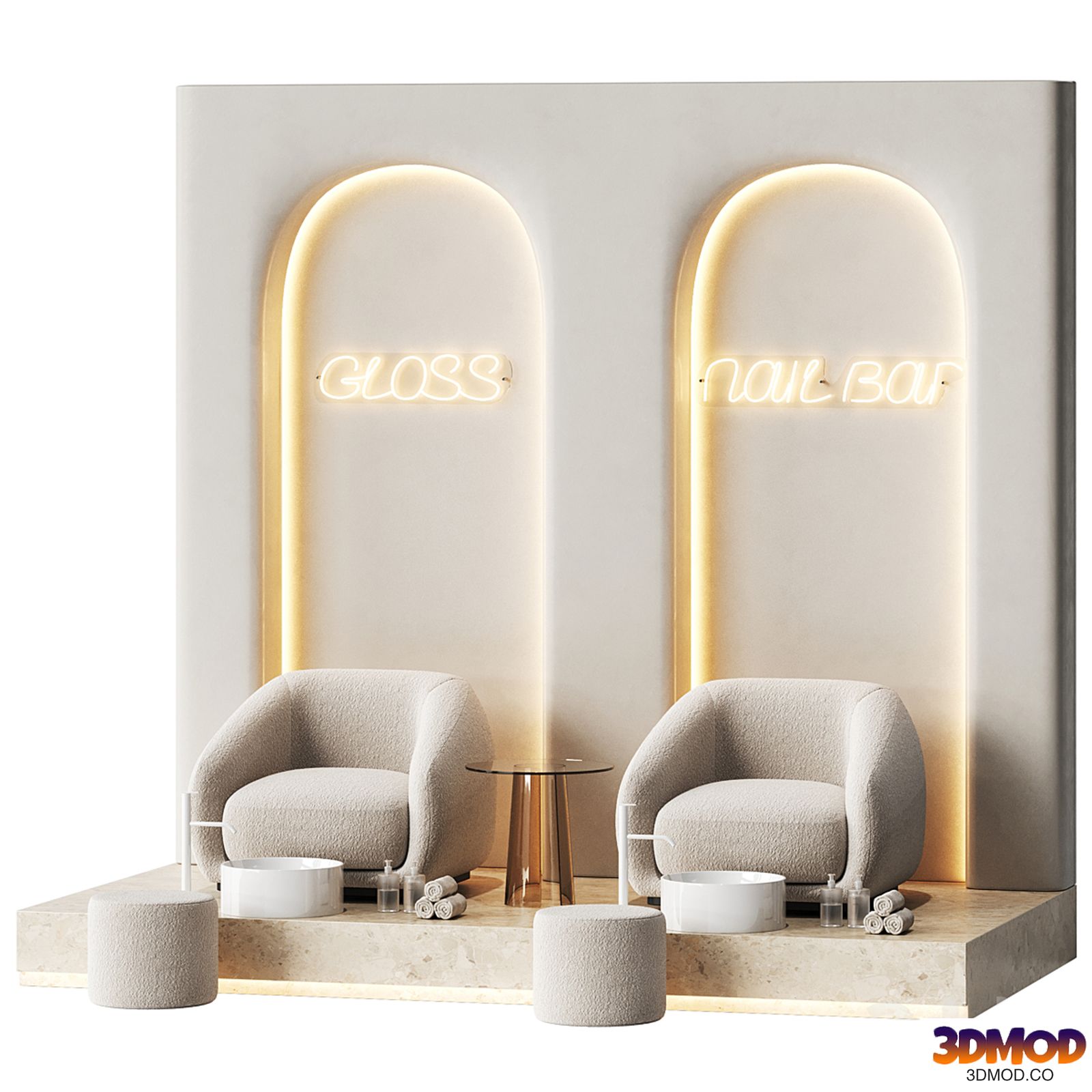 Pedicure area in the beauty salon 1