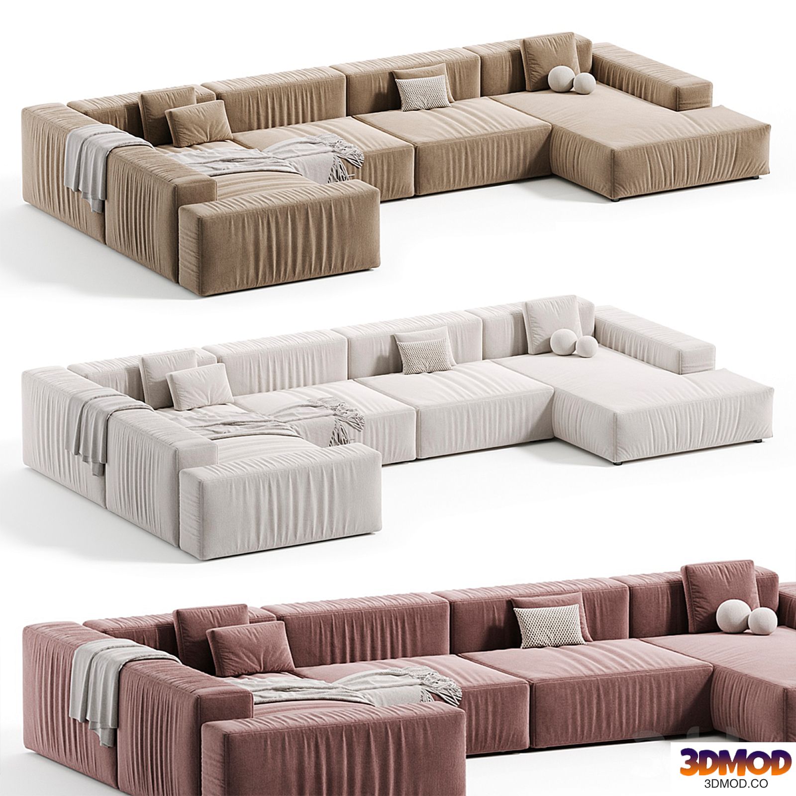 Casa sofa U-shaped burgundy