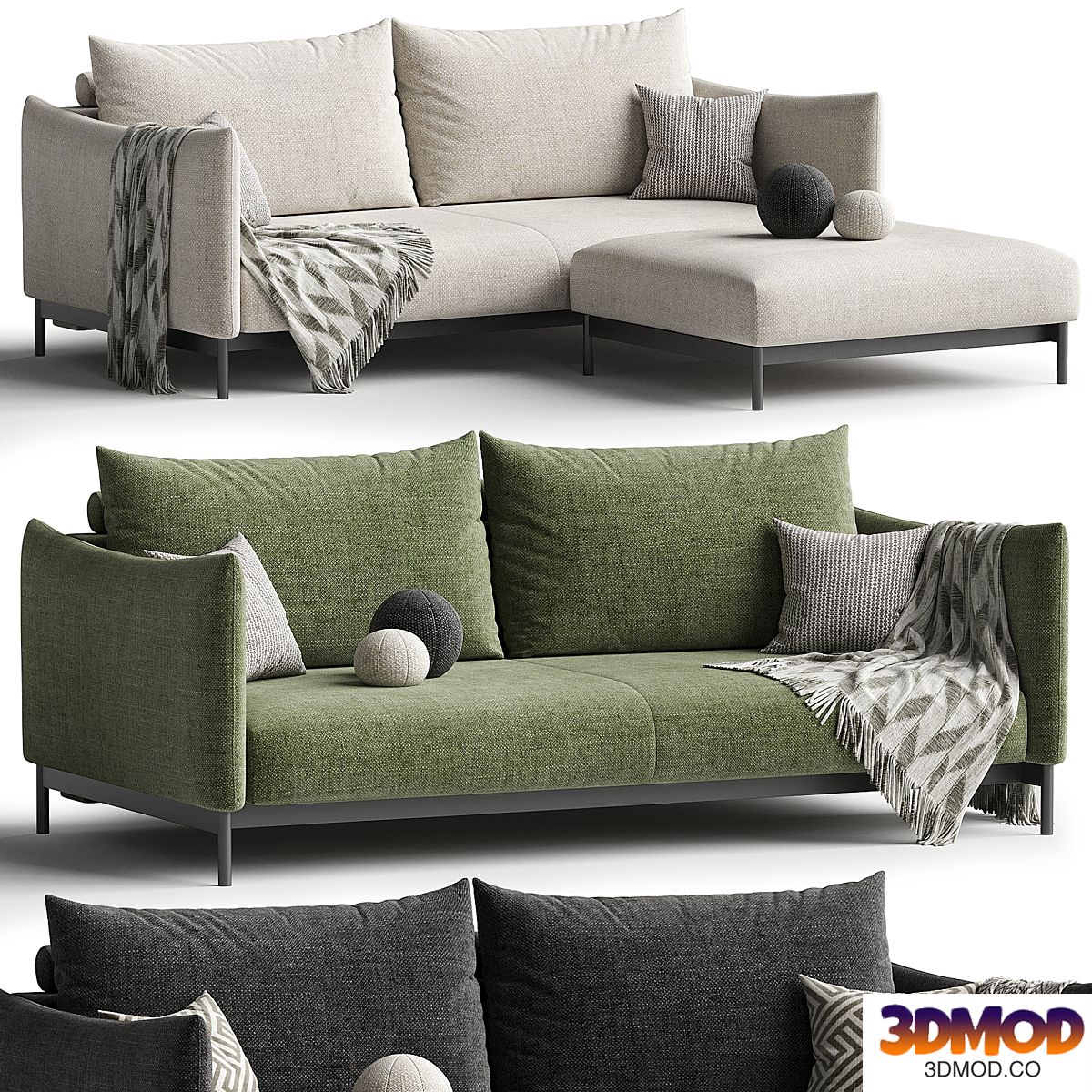 Schlafsofa Malloy Metall schwarz