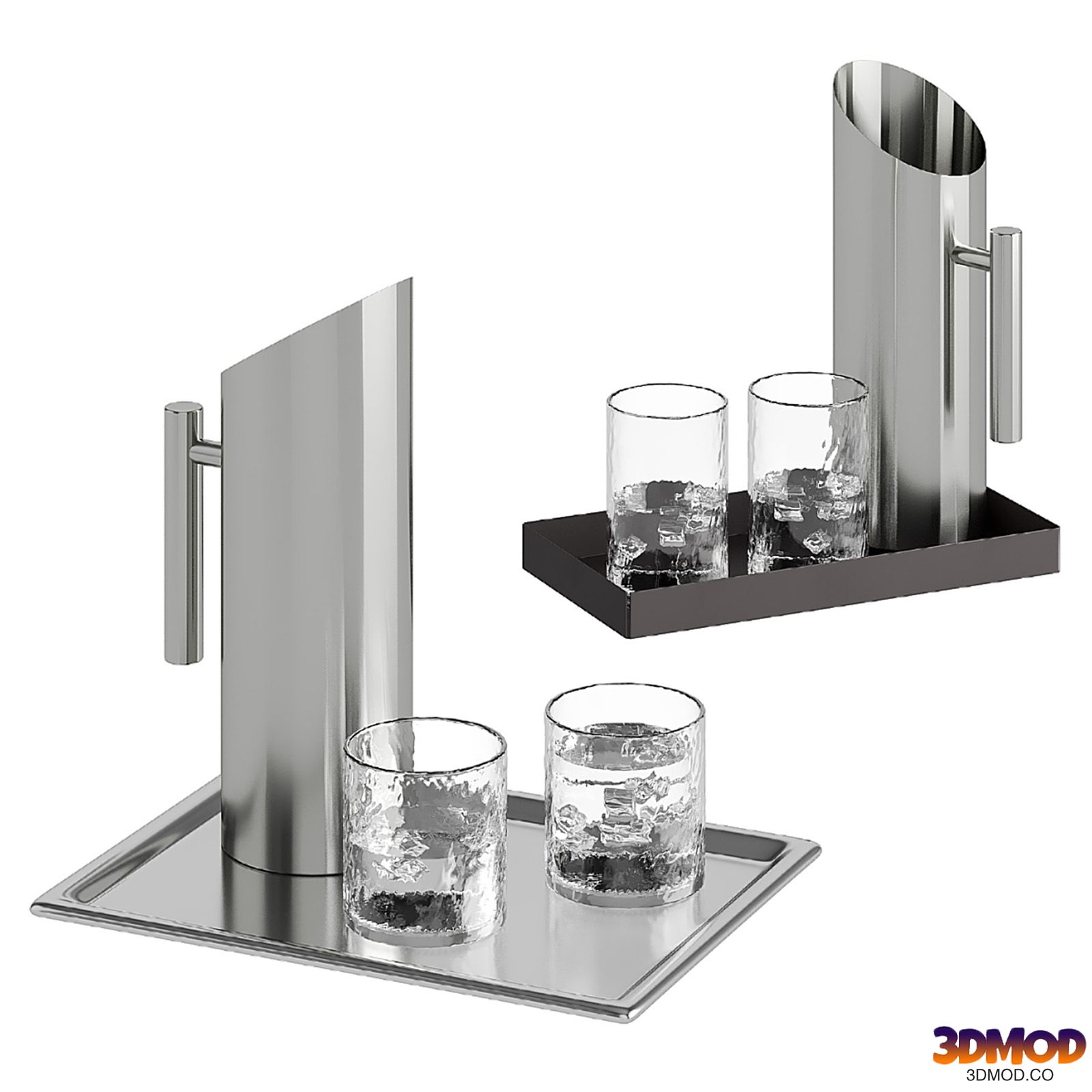 Trays with water pitcher