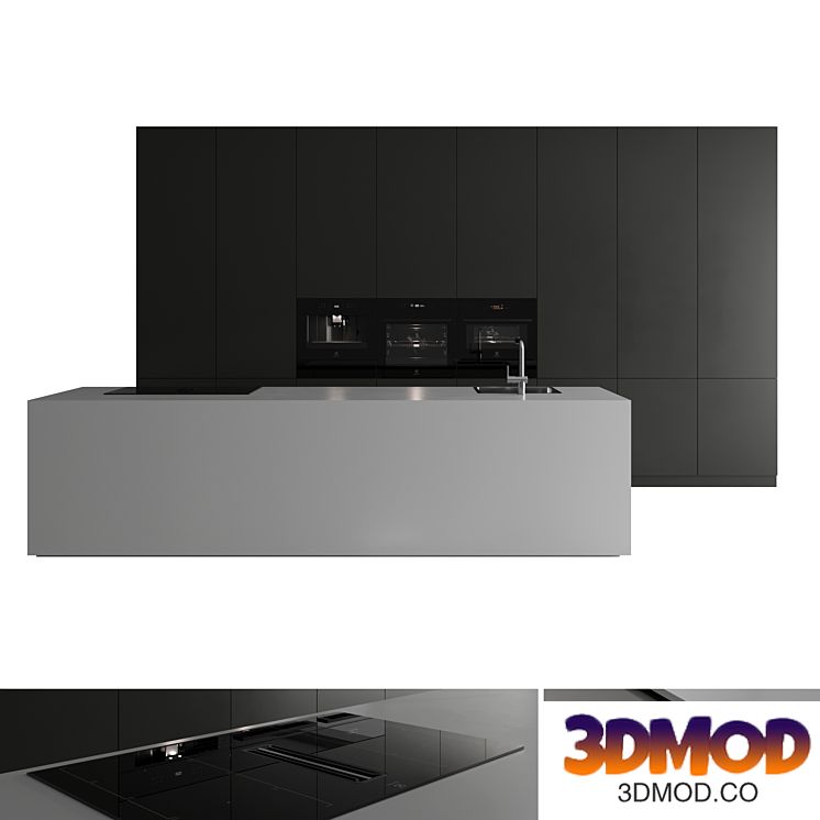 Kitchen with an island set 10