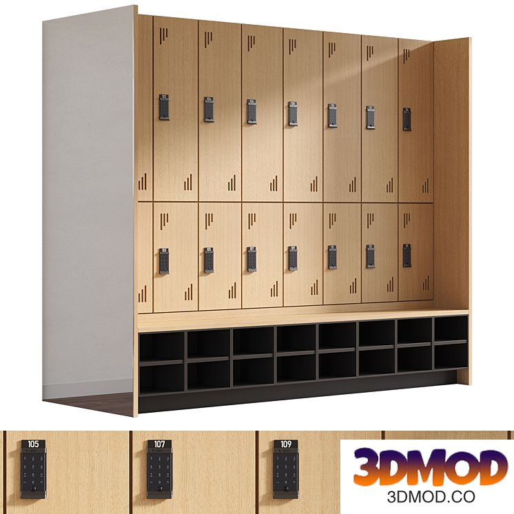 Wooden Gym Locker with Ojmar Smart Lock