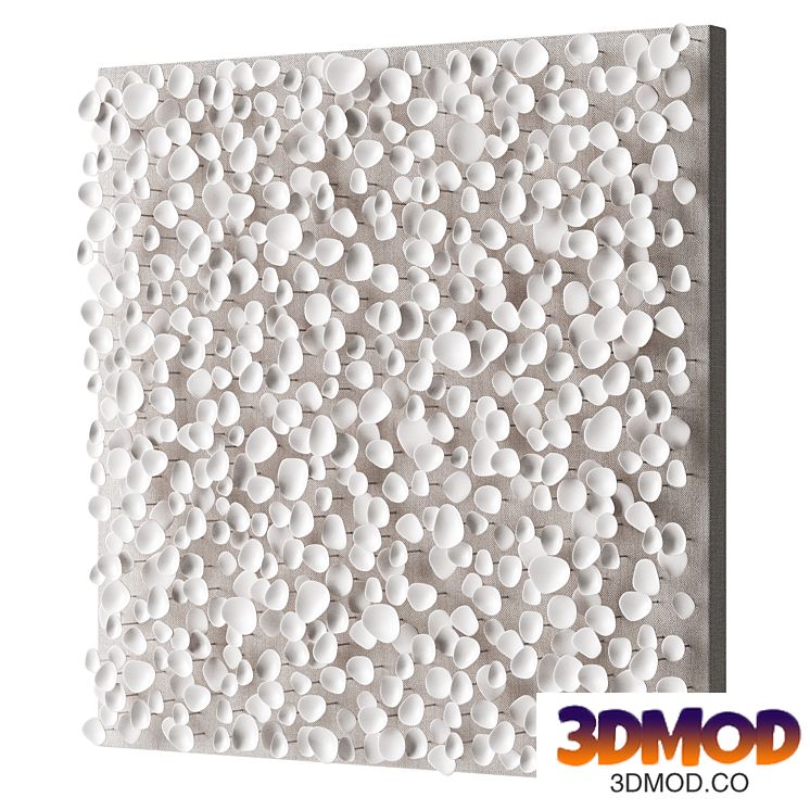 Art canvas with white petals