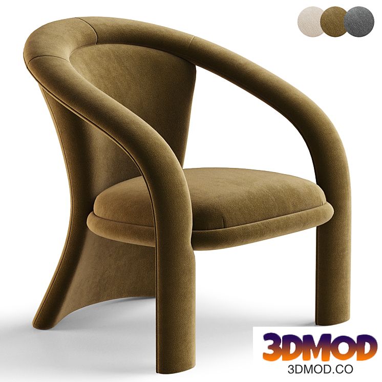 Postmodern Carson's Sculptural armchair Green Velvet