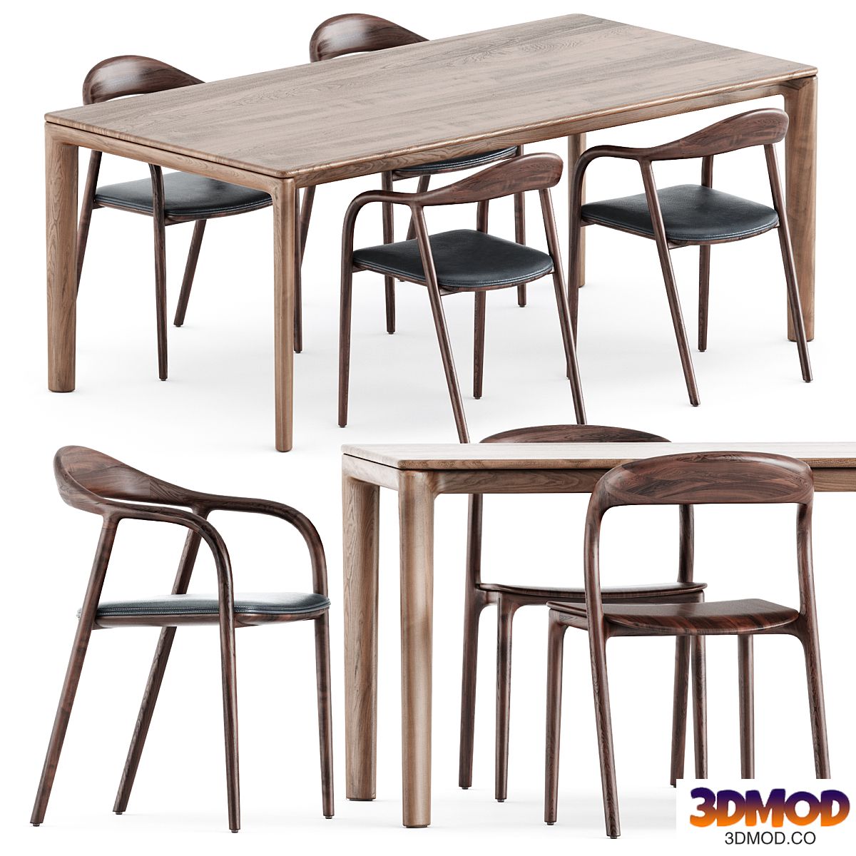 Neva chairs and Neva table by Artisan