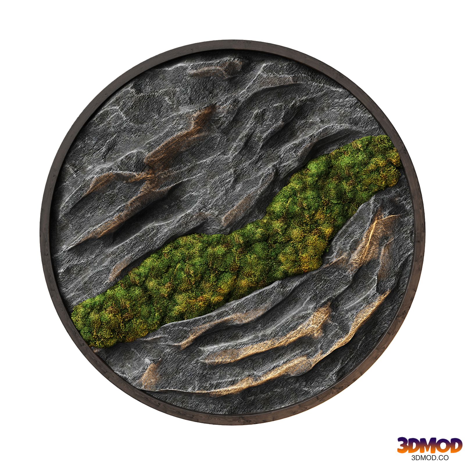 Panel Stone and moss