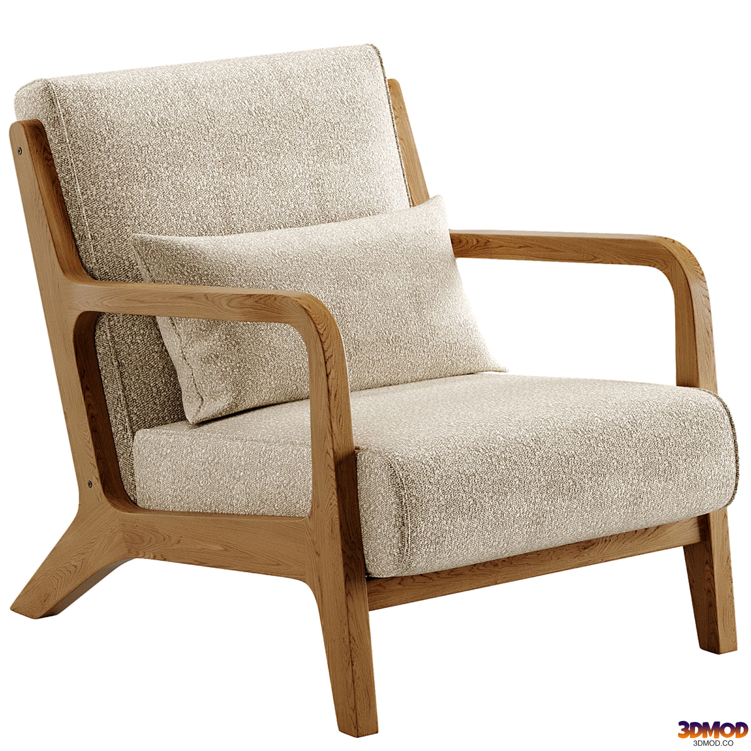 Nature Life Fabric Armchair With Armrests