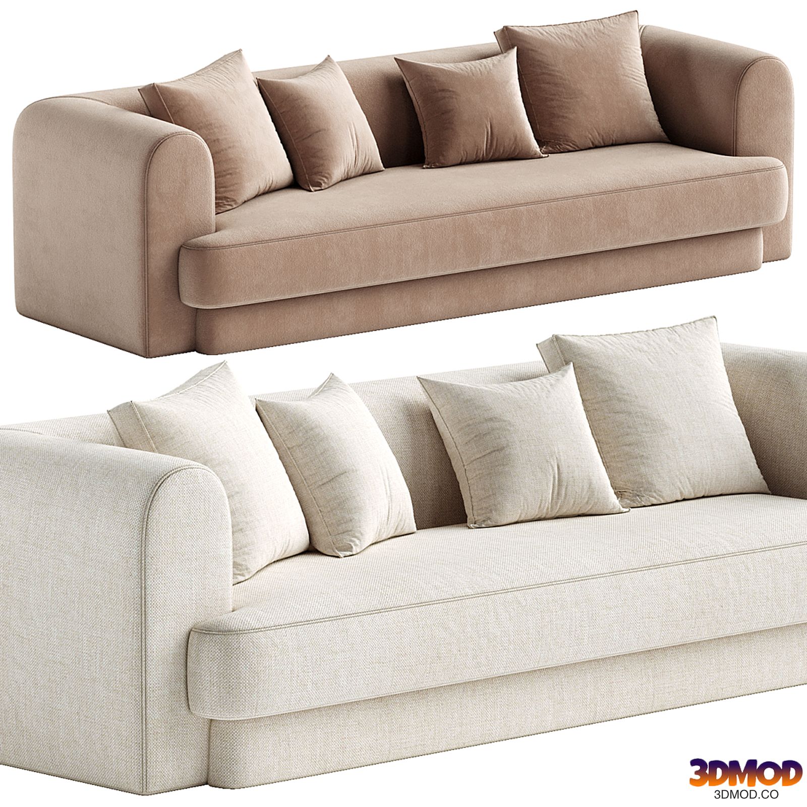Form Camel Performance Velvet Sofa