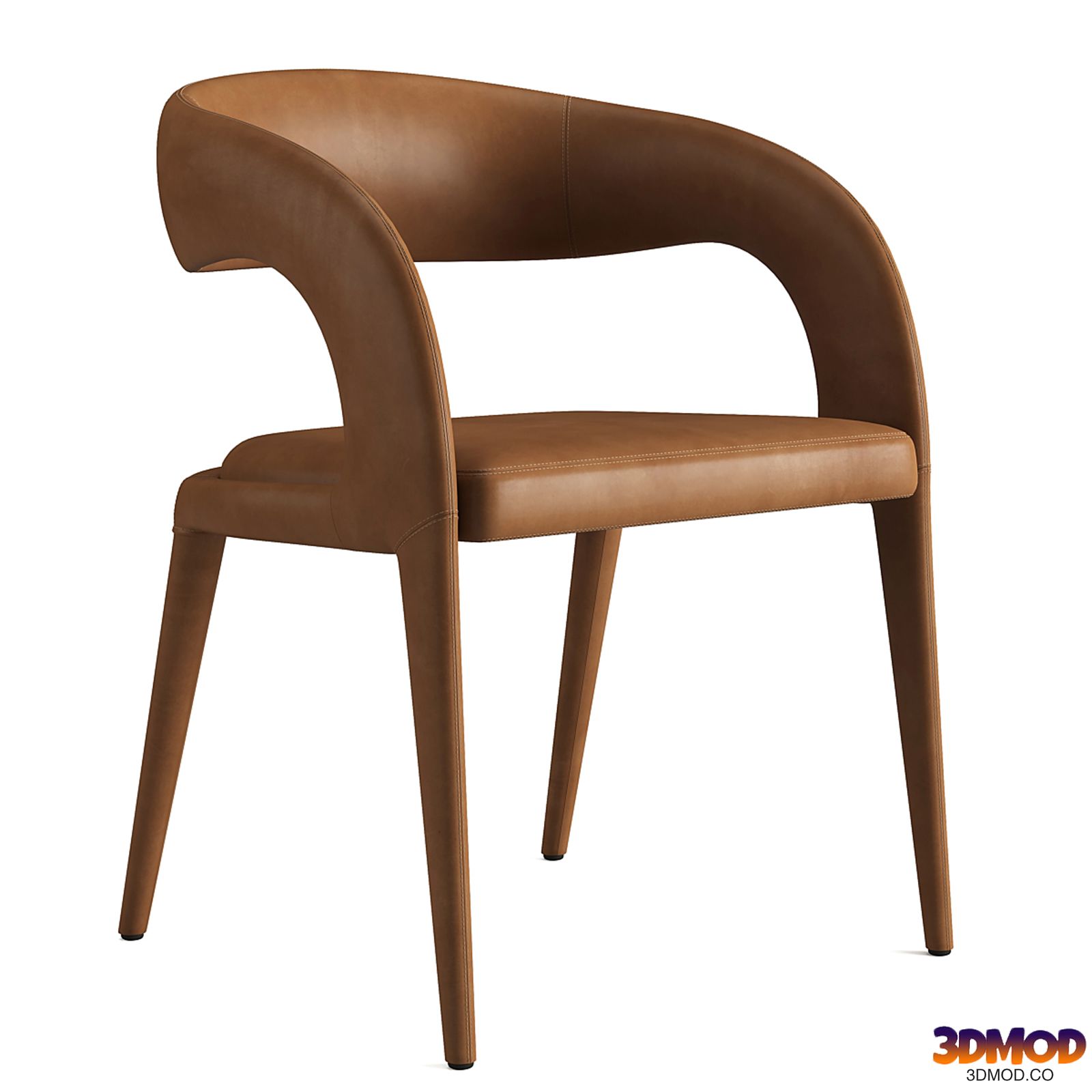 RH NICOLA OPEN BARRELBACK VEGAN LEATHER DINING ARMCHAIR