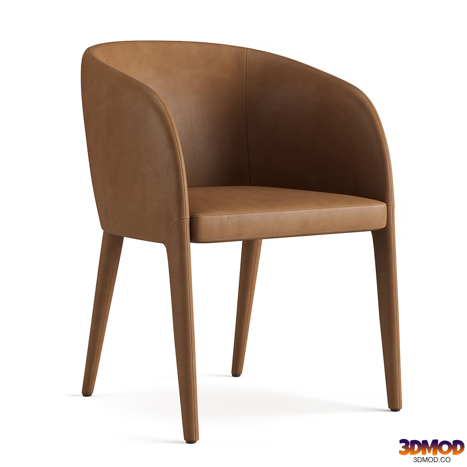 RH NICOLA BARRELBACK VEGAN LEATHER DINING ARMCHAIR