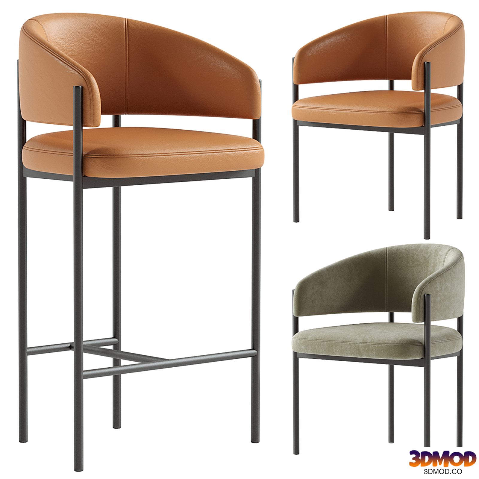lorenzo barstool & lorenzo chair