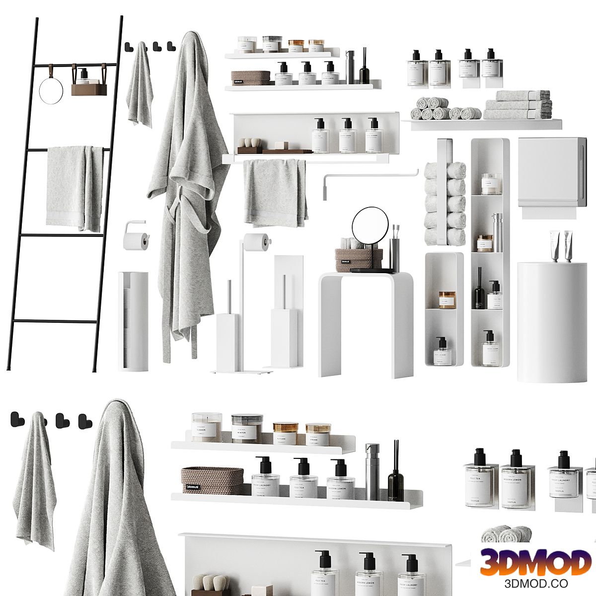 Set of bathroom accessories and decor 2