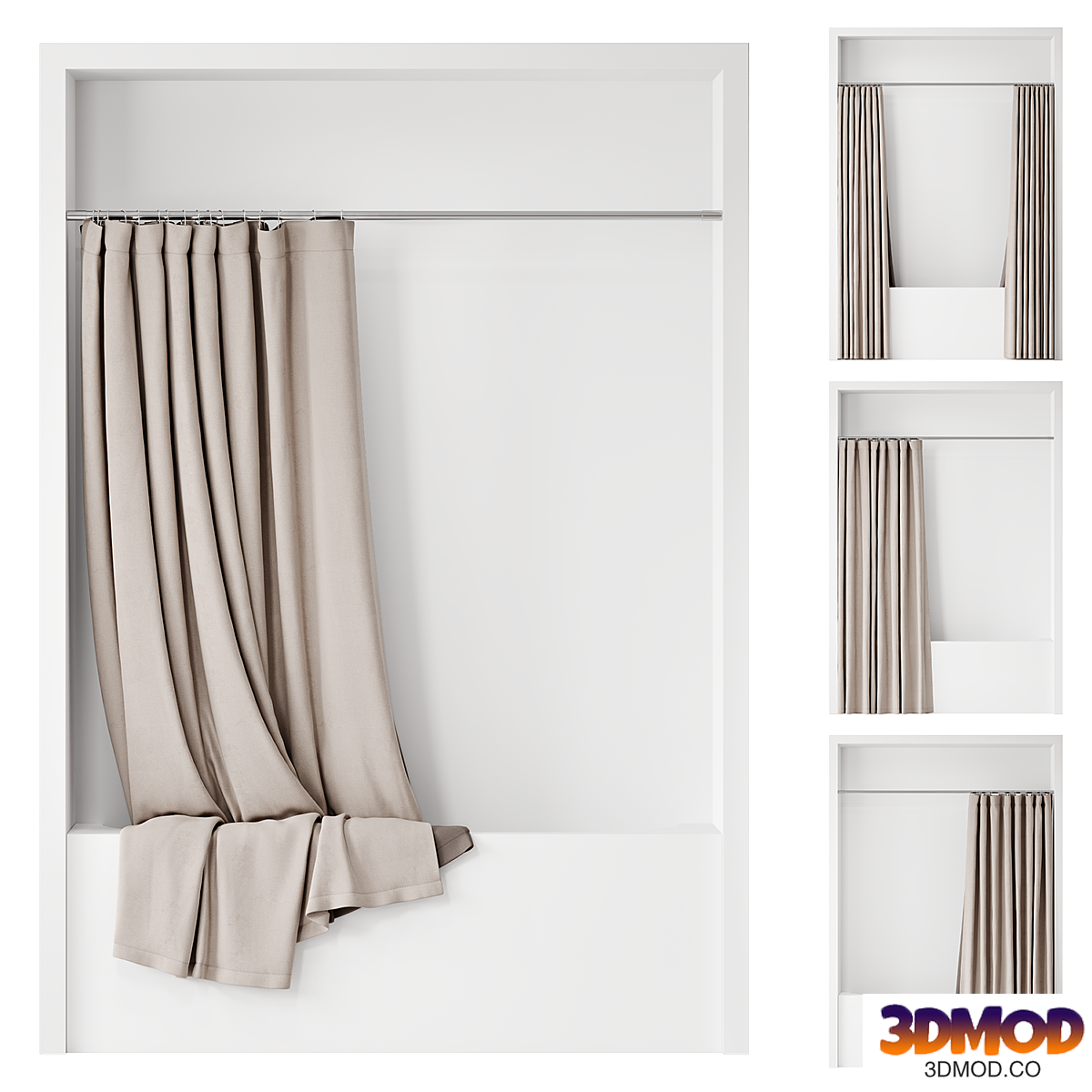 Double bath curtain on Sunerzha cornice