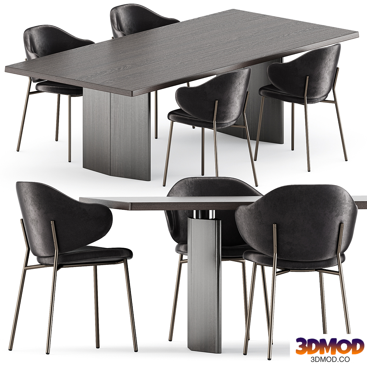Holly chairs by Calligaris and Morgan Table by Minotti