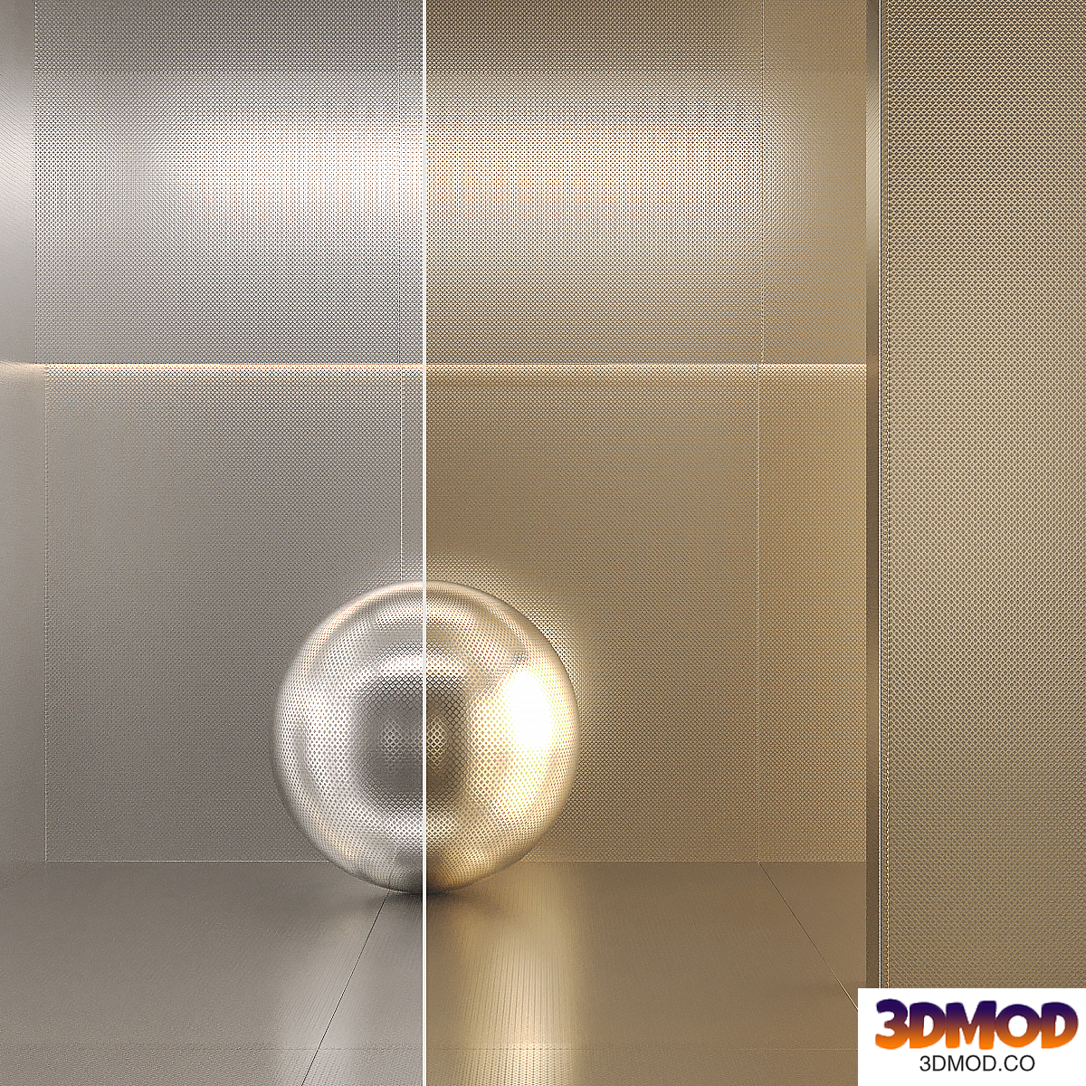 Porcelain tile Laminam Filo Oro, Filo Brina. 3000x1000 mm.