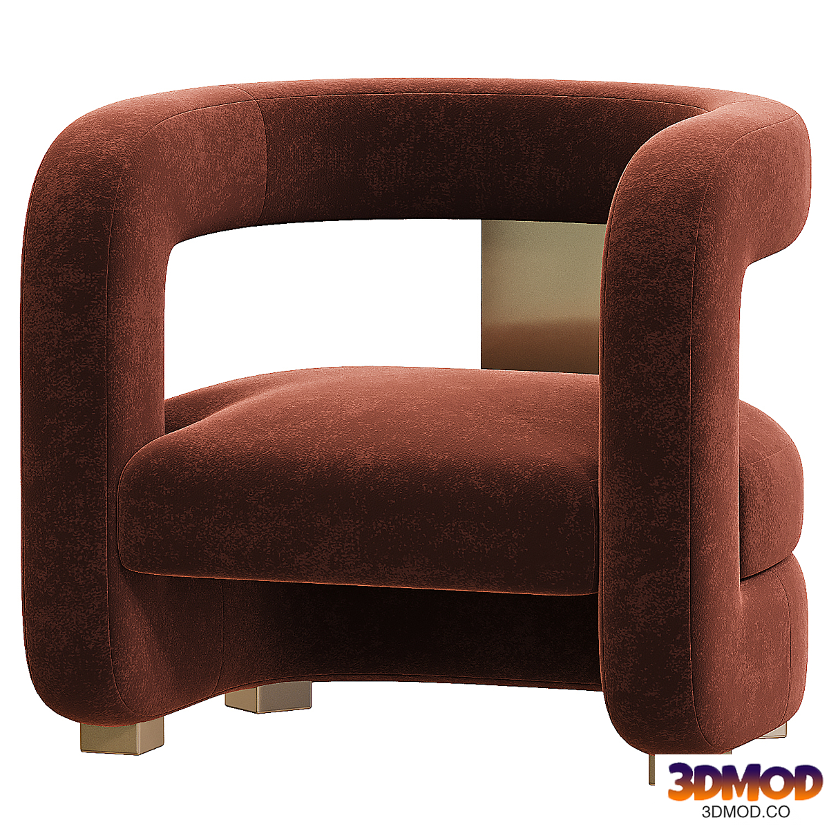 AYANNA BURNT SIENNA VELVET ACCENT CHAIR