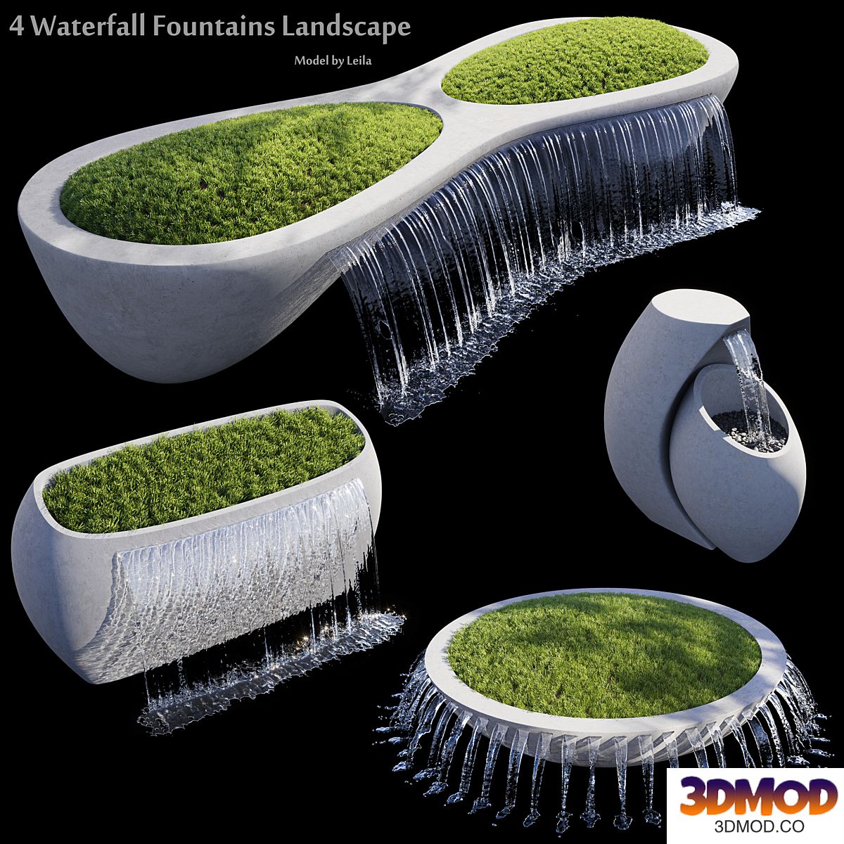 Waterfall Fountains Modern Landscape