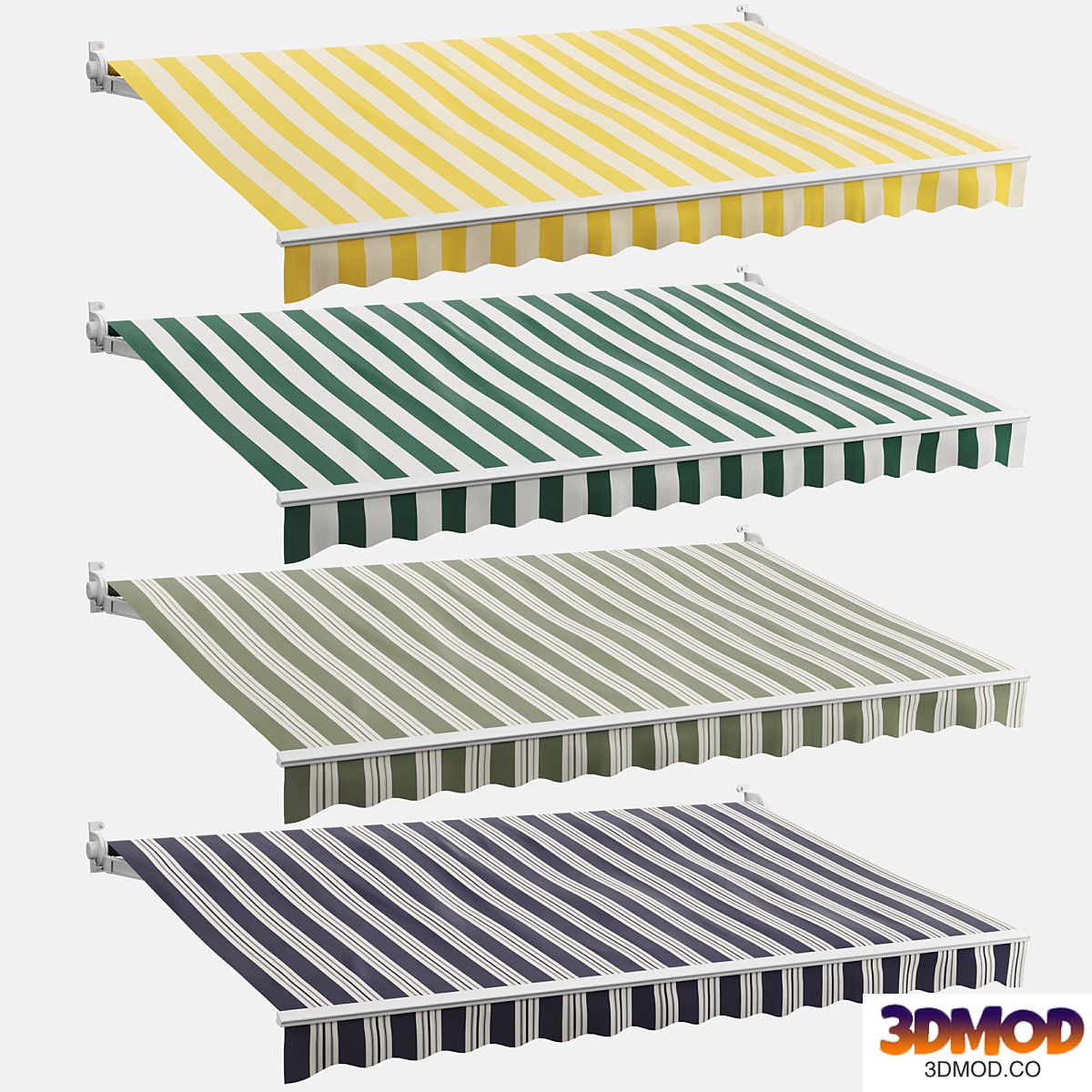 Awning set 3 (striped)