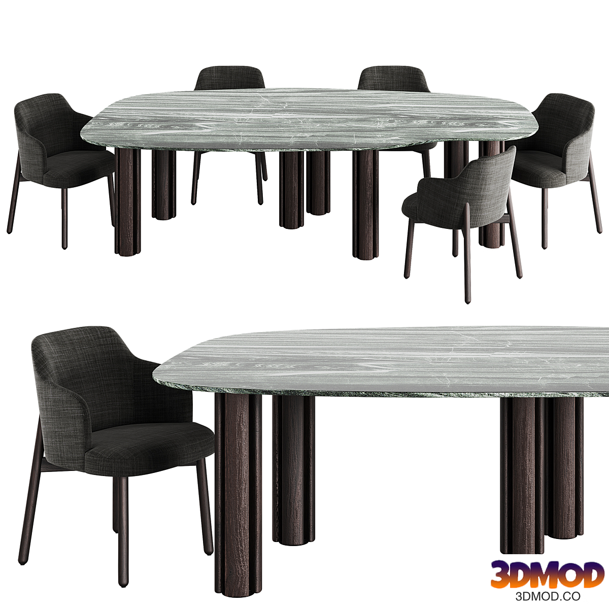 Porada Berry Dining table and Abby Chair