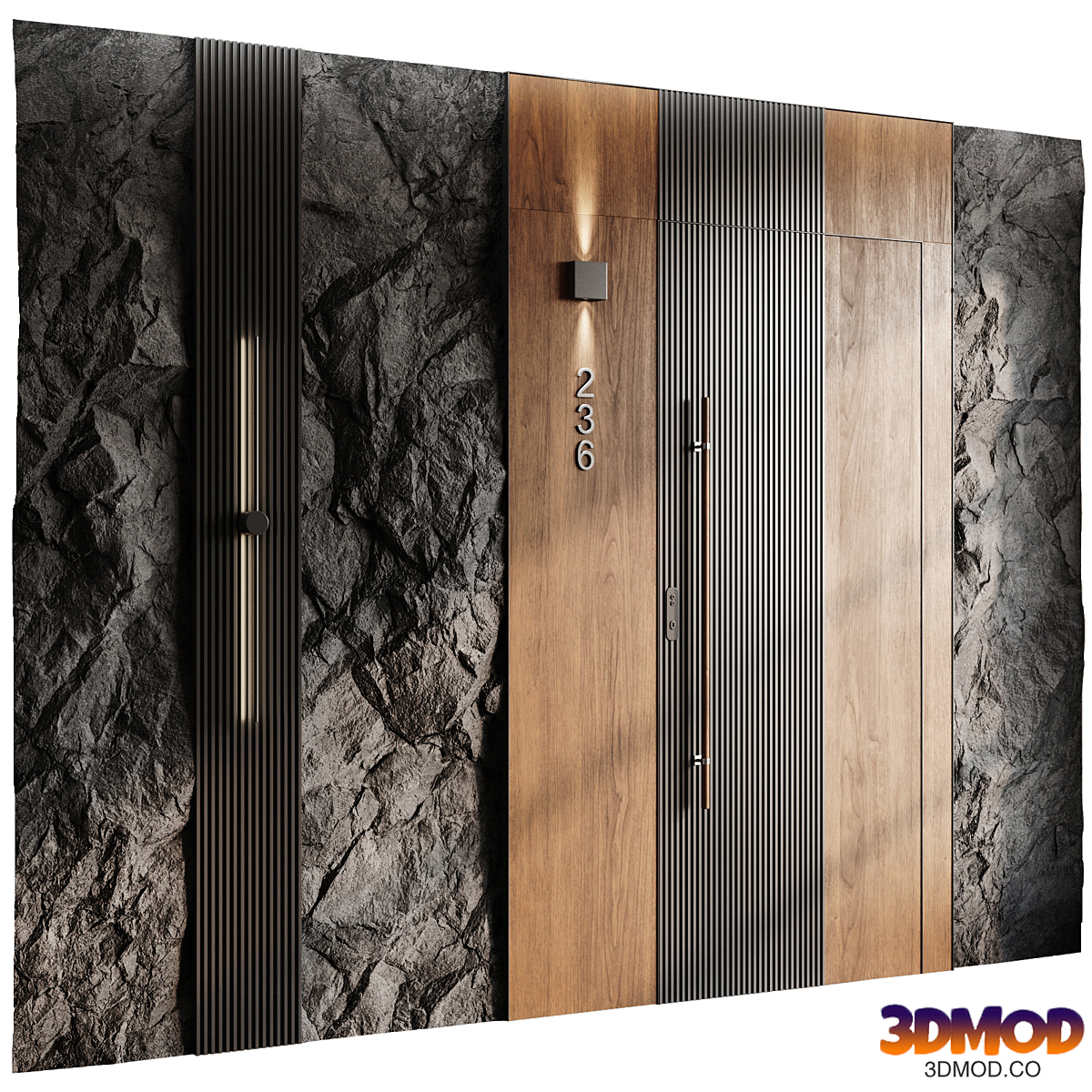 Wall Panel and Modern Door 1