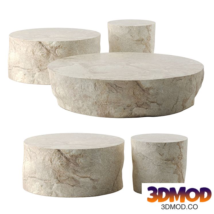 Stone coffee tables set