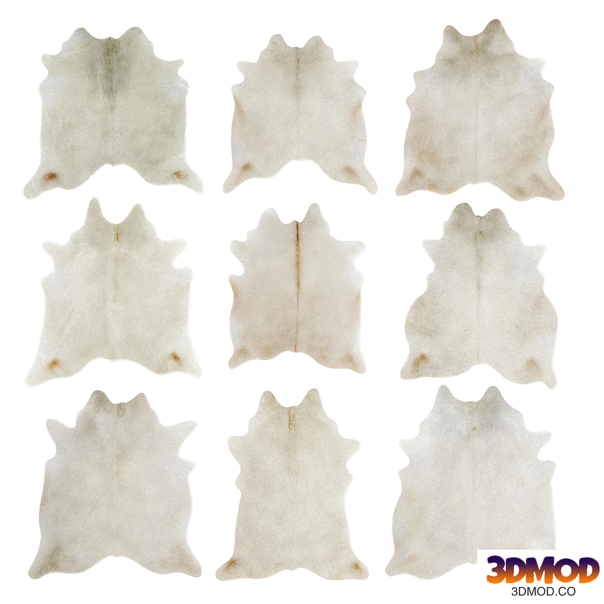 White Cowhide Rugs Collection