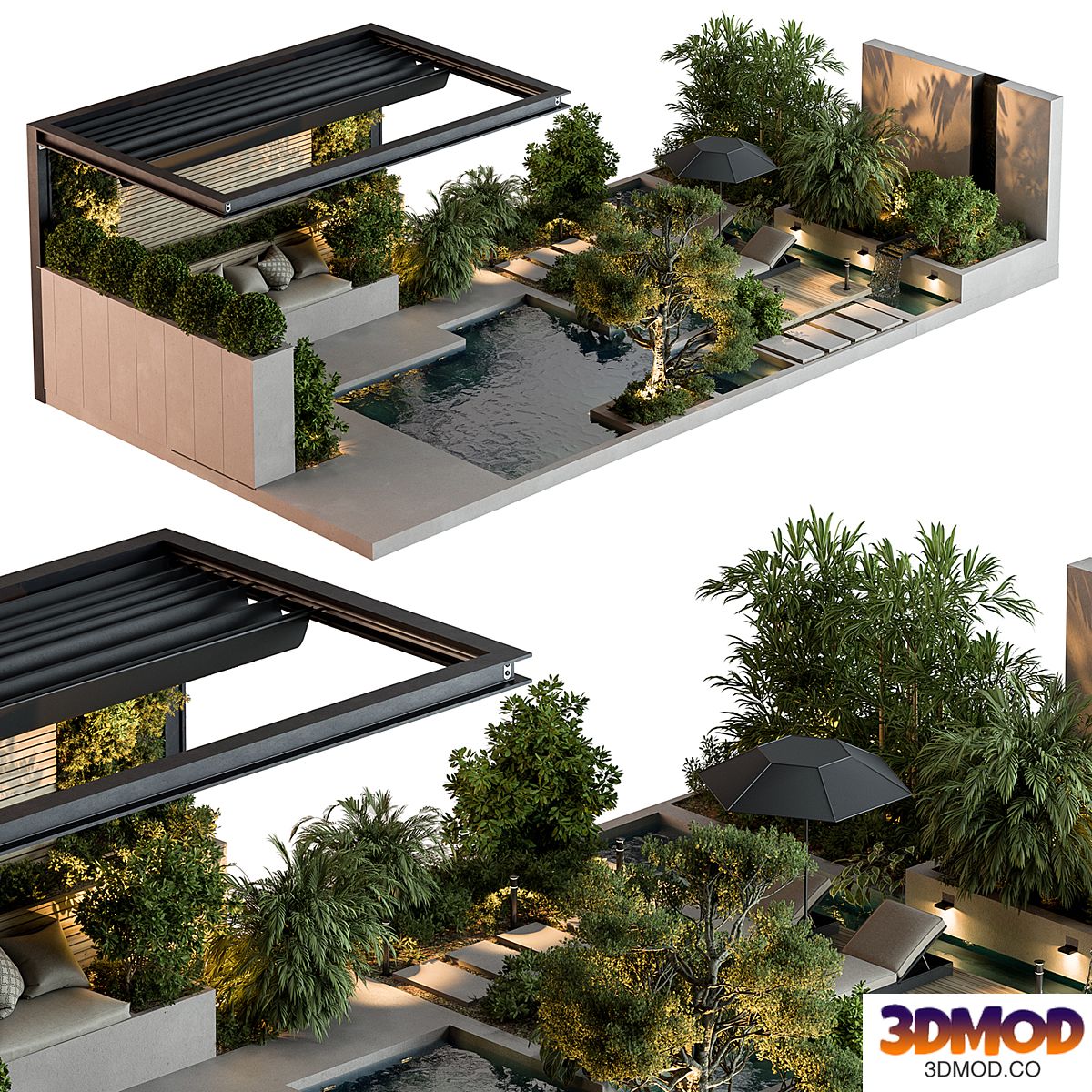 Landscape Furniture Backyard with Pool 93