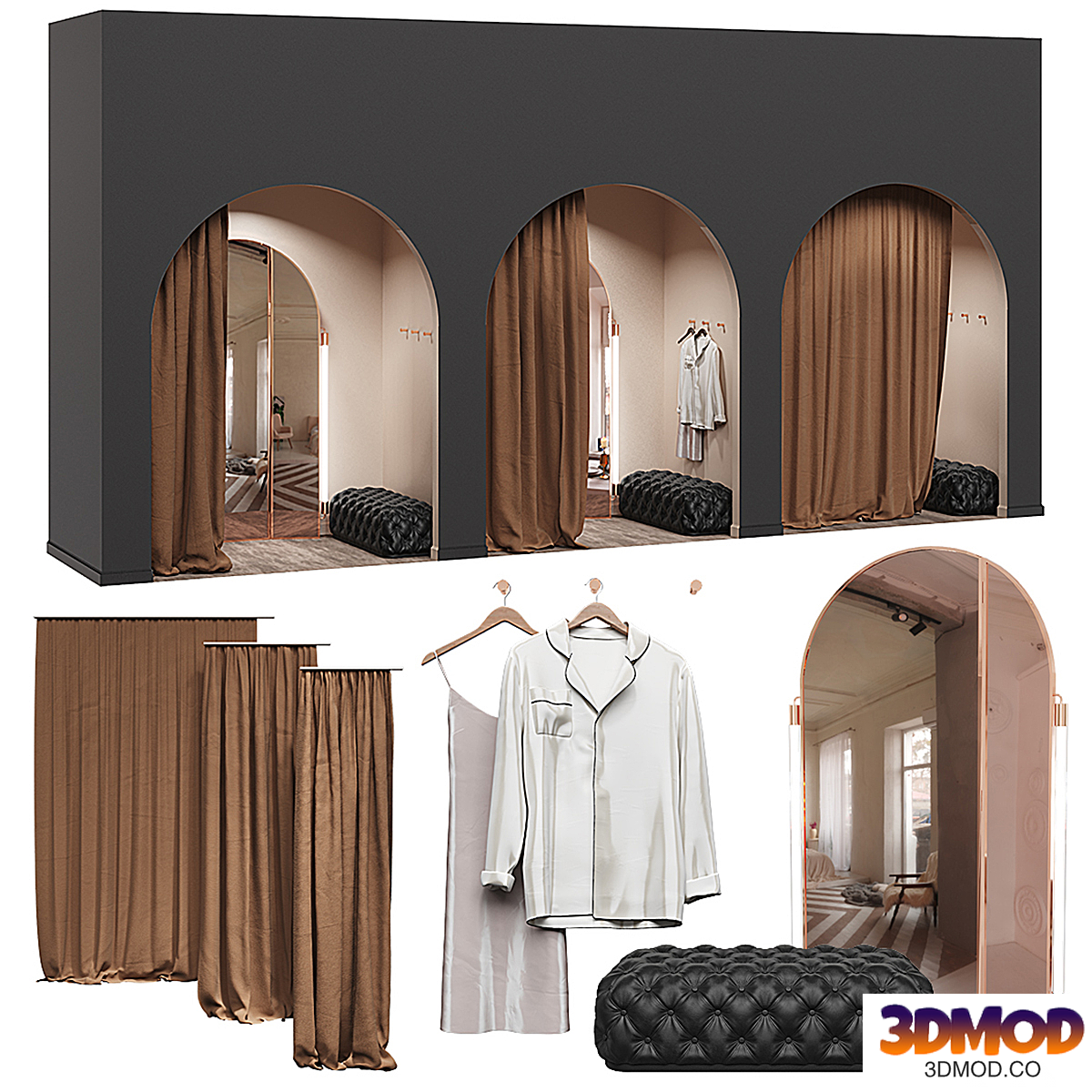 Fitting room for a clothing store