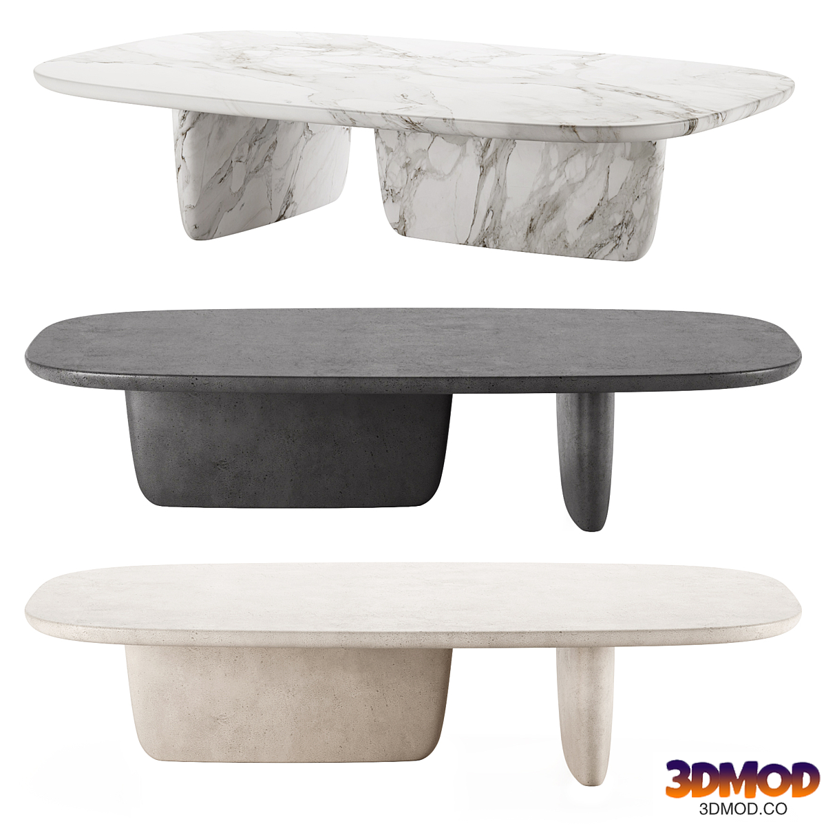 TOBI-ISHI | Coffee table by B&B Italia set 1