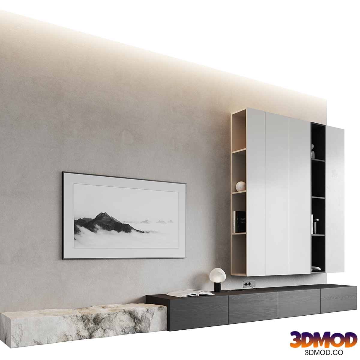 Monolithic TV wall