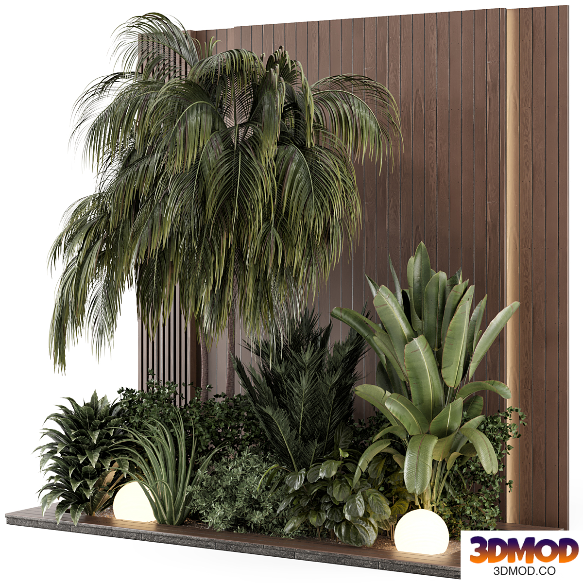 Indoor Wall Vertical Garden in Concrete Base - Set 1712
