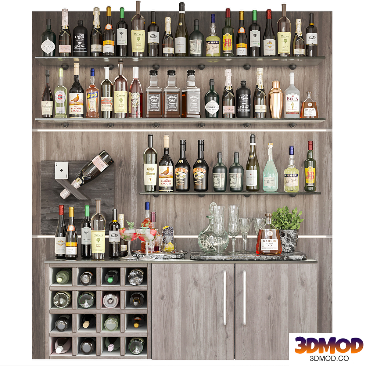 Mini bar in a restaurant or pub