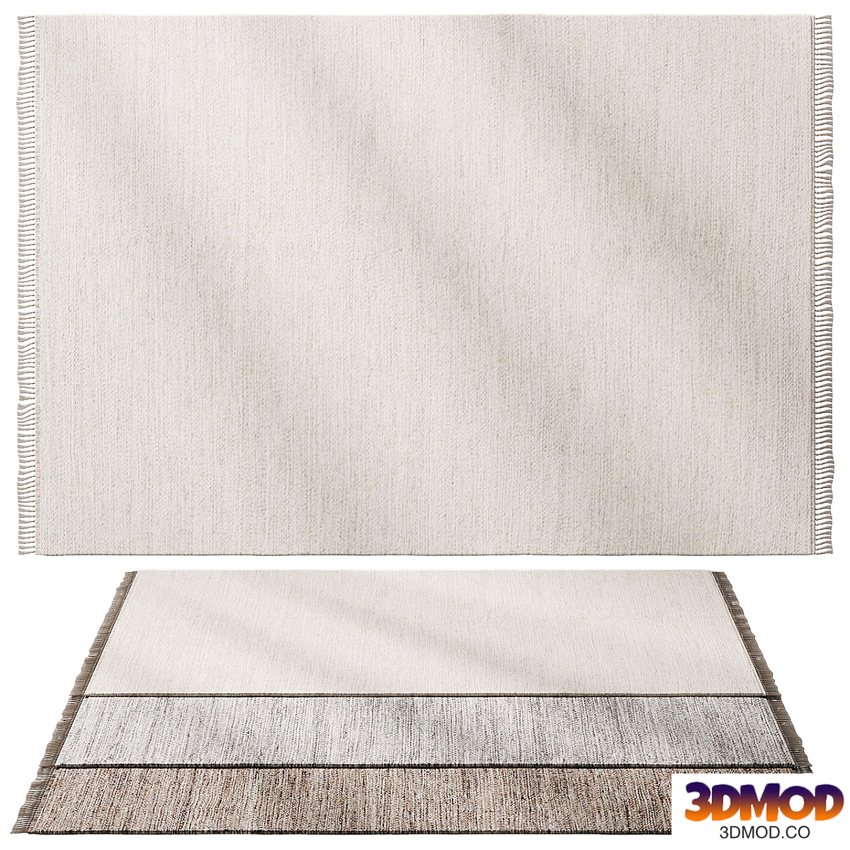 Melange Brown, Beige, Gray Wool Rug by Rugvista