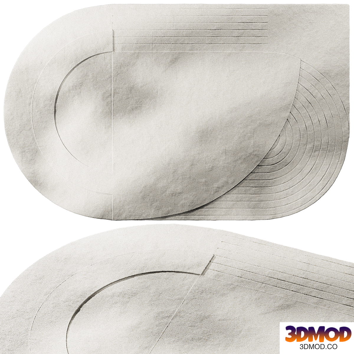 CIRCULAR WOOL RUG BONE WHITE by Layered