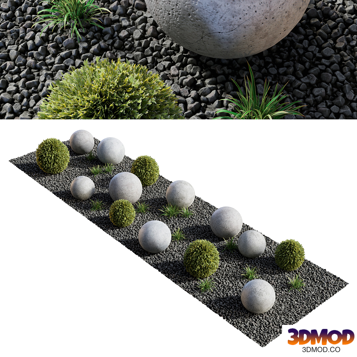 Modern Courtyard 04 | PBR | 4K | Midpoly
