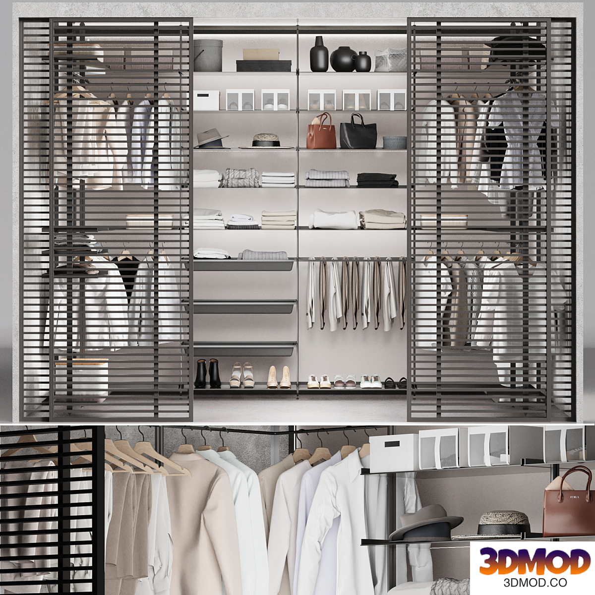 Velaria Sliding partition wardrobe system wardrobe clothes