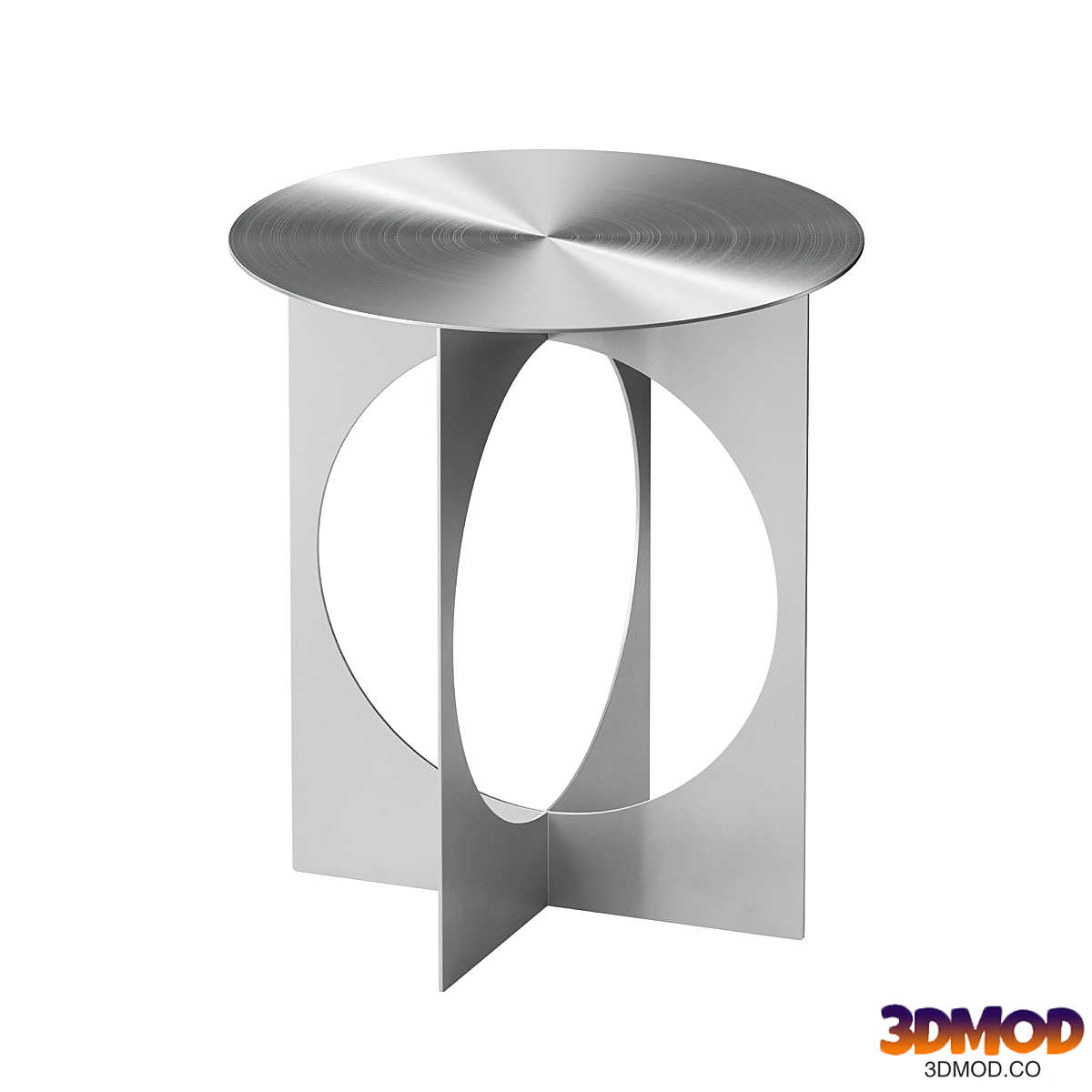 Palermo Brushed Stainless Steel Side Table by Fleur Studios