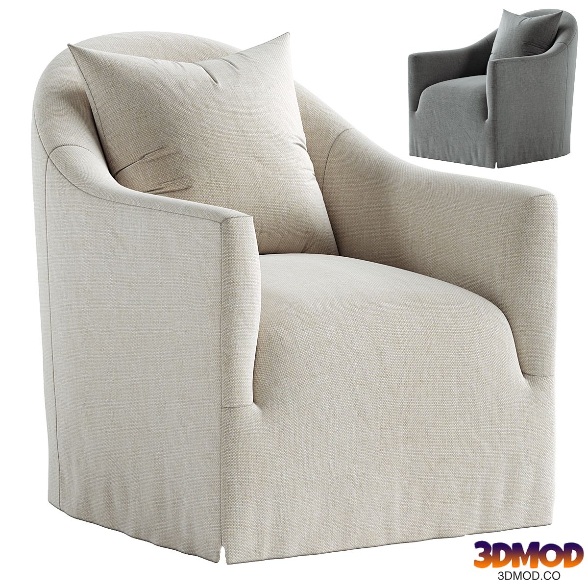 Trudeaux Slipcover Swivel Chair