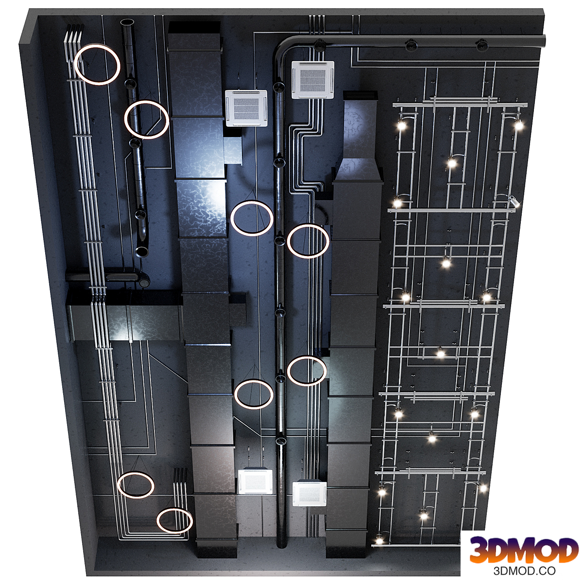 Ceiling with ventilation system