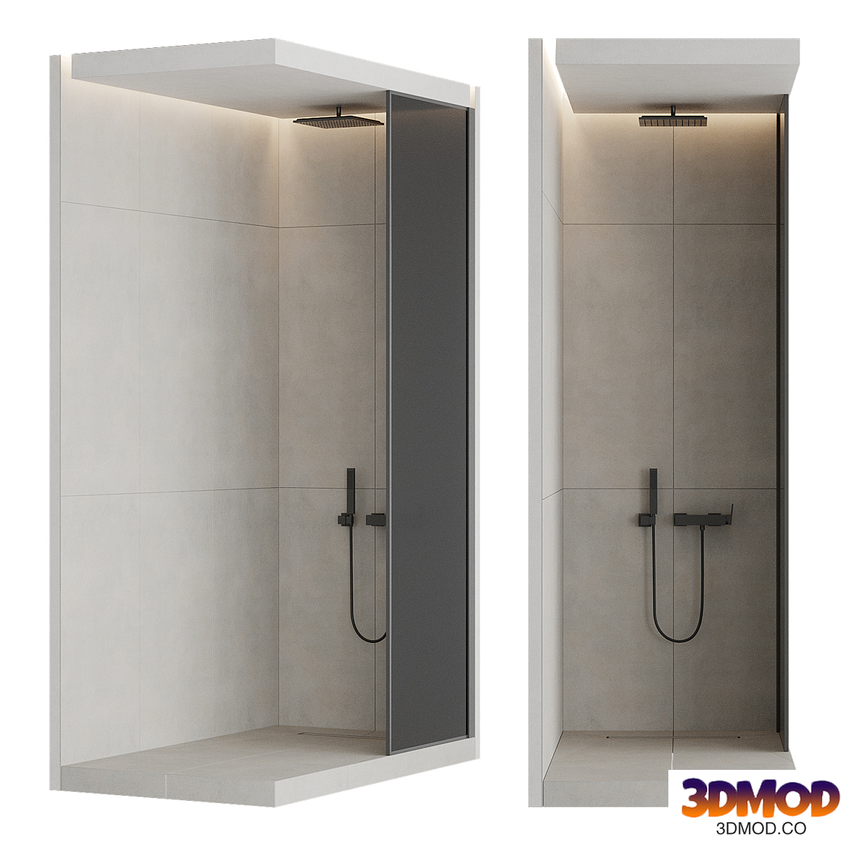 Shower cabin with partition 002