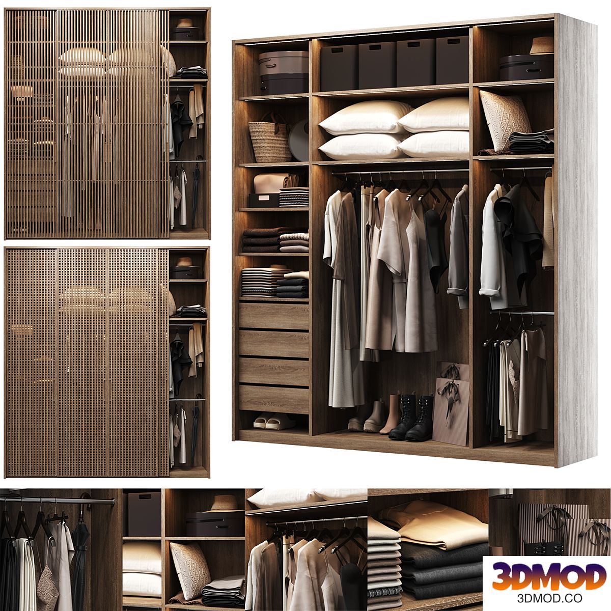 Wardrobe with filling and two front options