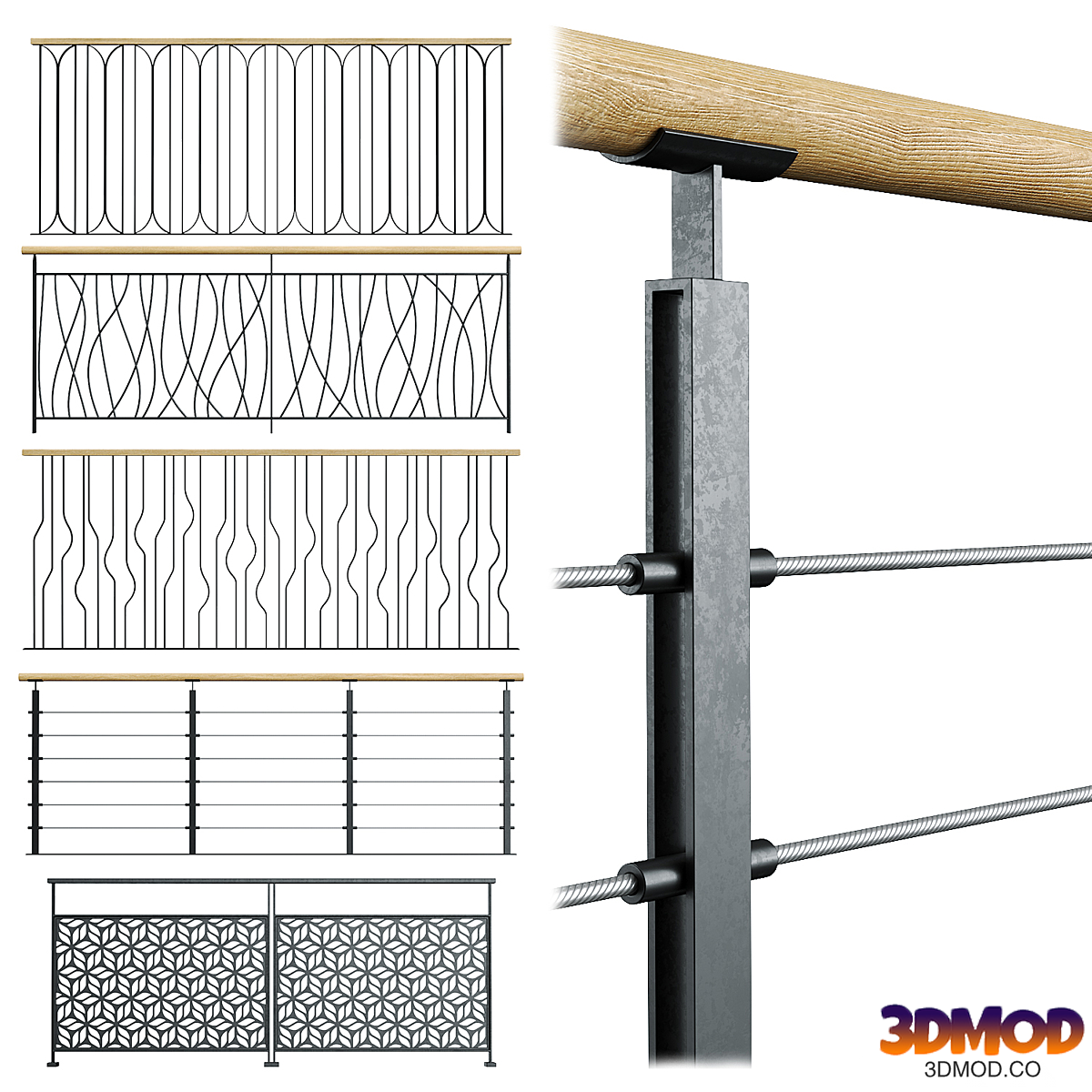 Set of modern railings 2
