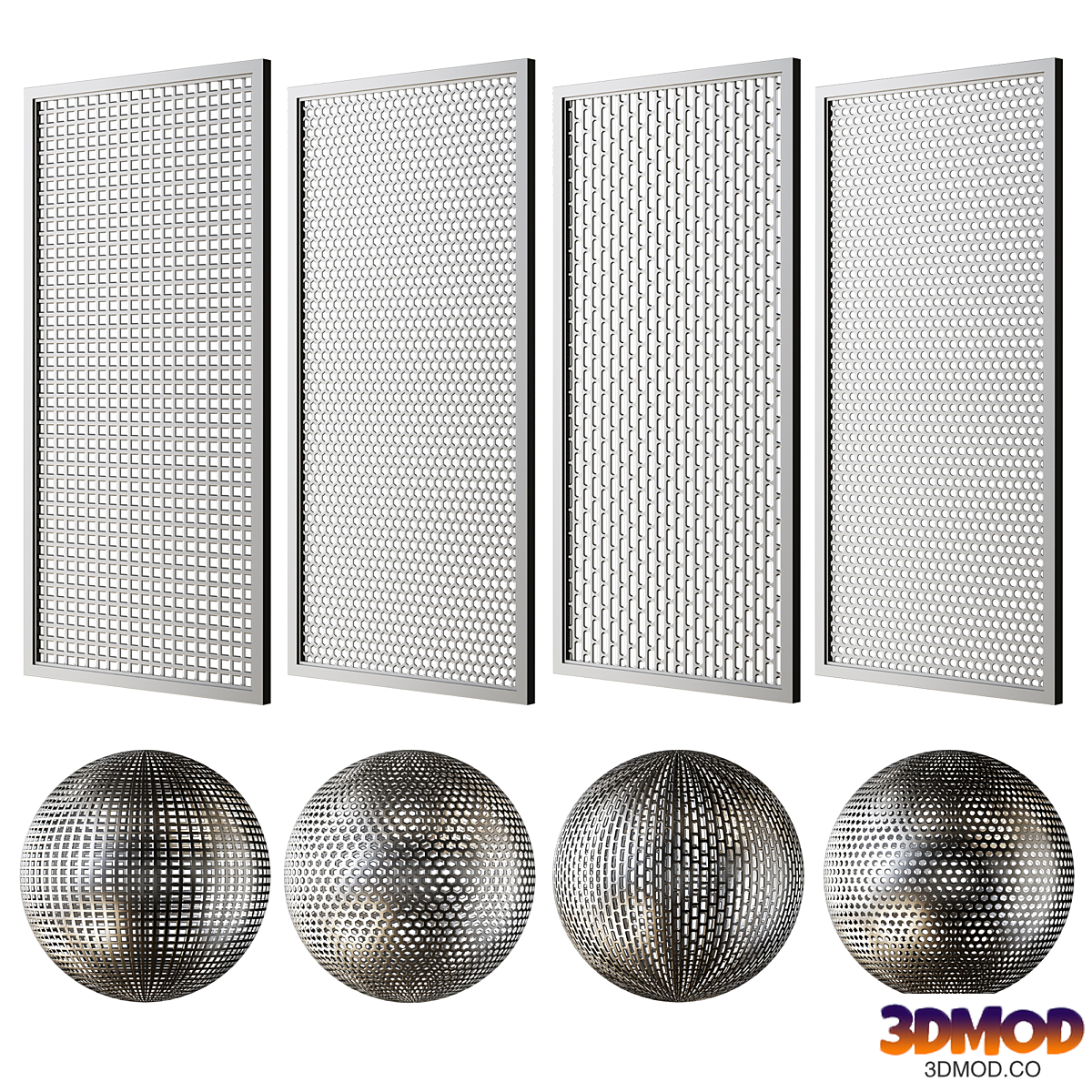 Set of decorative grilles