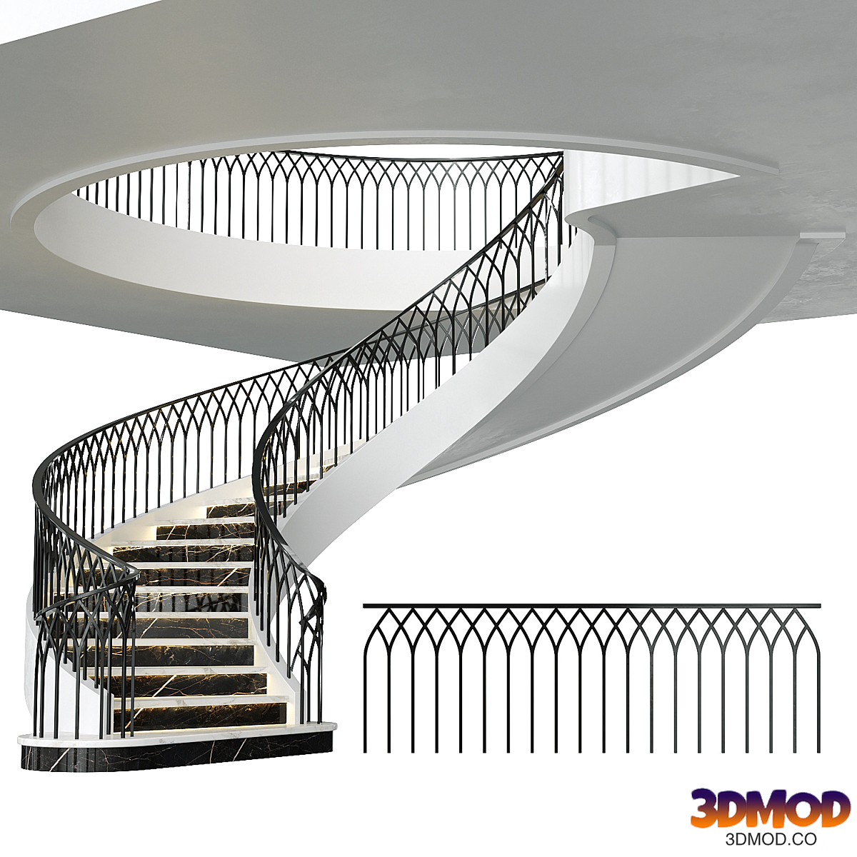Neoclassical spiral staircase