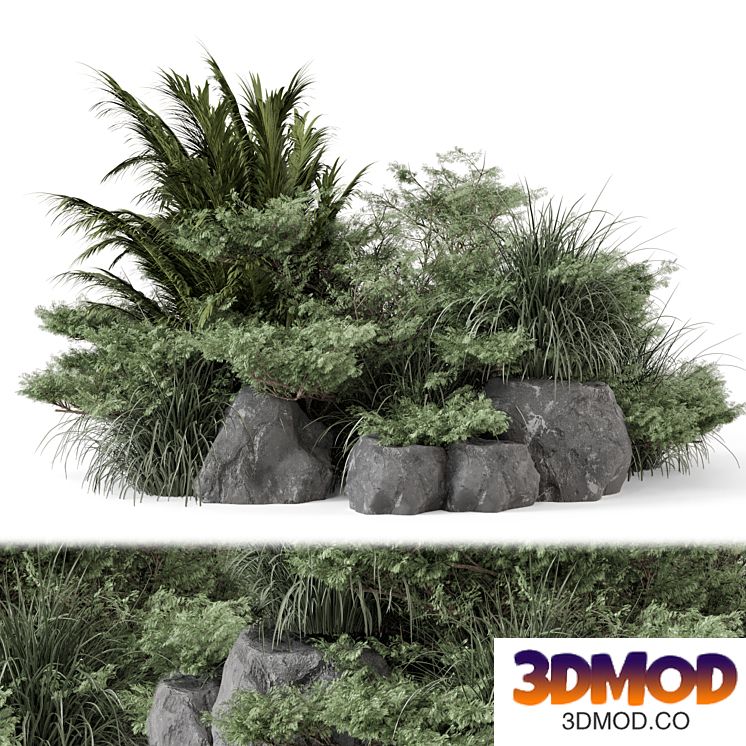 Outdoor Garden Set Bush and Tree - Garden Set 2105
