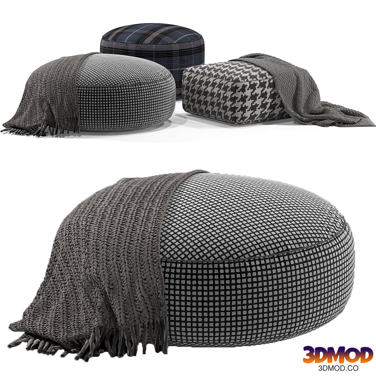 Set of poufs Minotti Davis 2